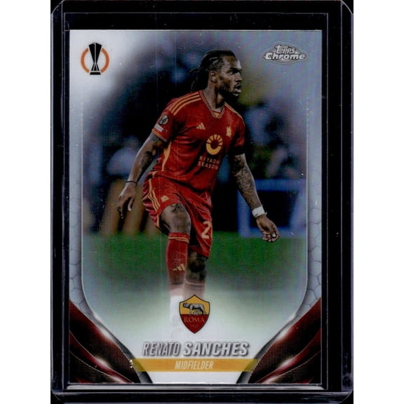 2023-24 Topps Chrome UEFA Club Competitions Refractor Renato Sanches #67 Roma Soccer Card