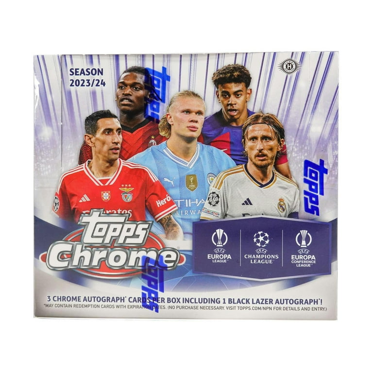 2023/24 Topps Chrome UEFA Club Competitions Soccer Hobby Jumbo Box