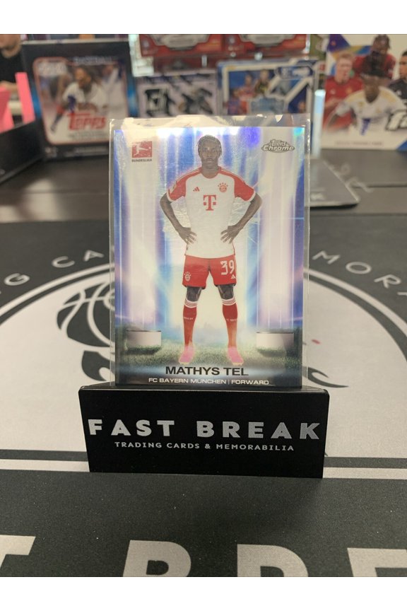 2023-24 Topps Chrome Insert Mathys Tel Bayern Munich Soccer Card