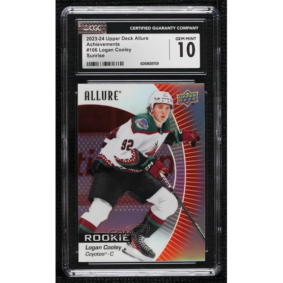 2023-24 Upper Deck Allure Logan Cooley #106 Sunrise Parallel/Variety Rookie Base Set CGC 10