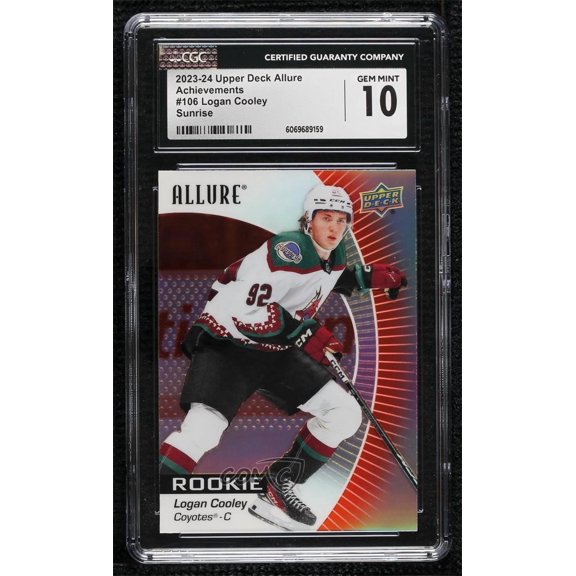 2023-24 Upper Deck Allure Logan Cooley #106 Sunrise Parallel/Variety Rookie Base Set CGC 10