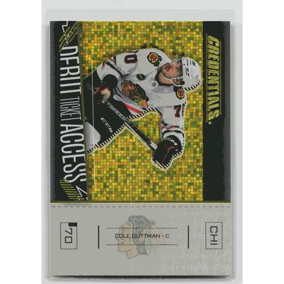 2023-24 Upper Deck Credentials Debut Ticket Access Horizontal Cole Guttman #127 Yellow Rookie