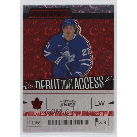 2023-24 Upper Deck Credentials Matthew Knies #191 Red /349 Parallel/Variety Rookie Base Set