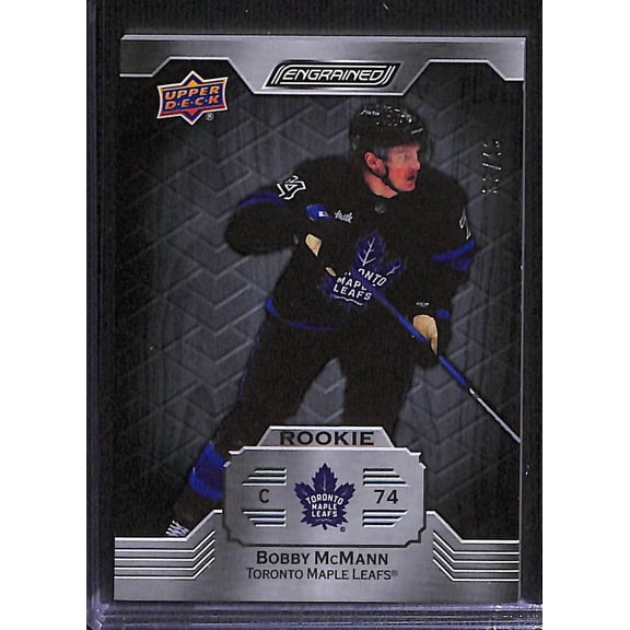 2023-24 Upper Deck Engrained Hockey Bobby McMann #145 Ebony /49 Rookie