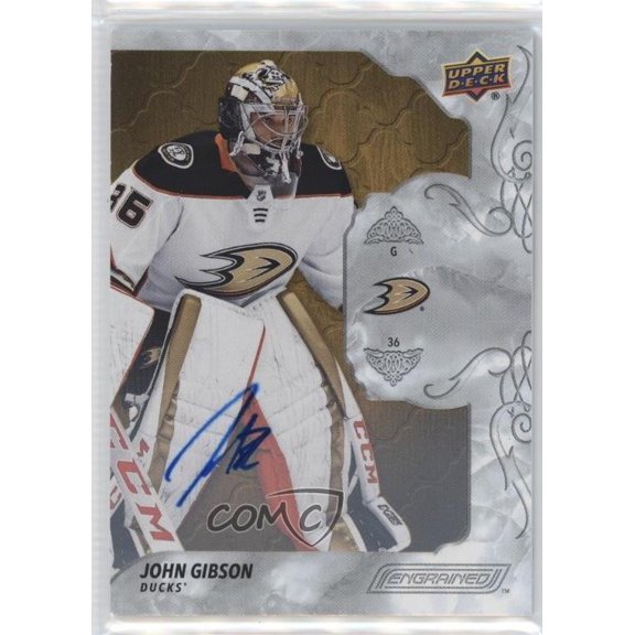 2023-24 Upper Deck Engrained John Gibson #10 Oak Autographs Parallel/Variety Insert