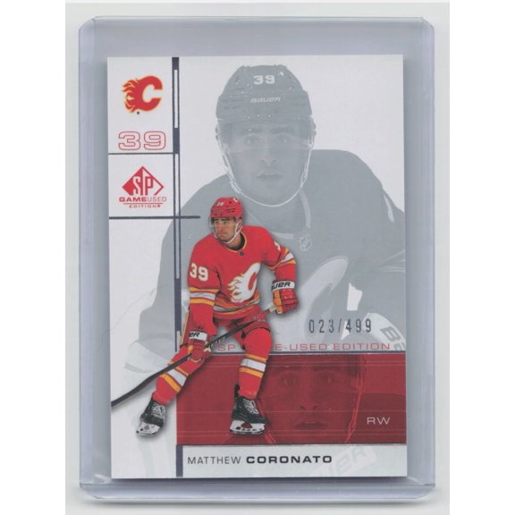2023-24 Upper Deck SP Game Used Edition Matthew Coronato RC-9 /499 Rookie Calgary Flames Hockey Card