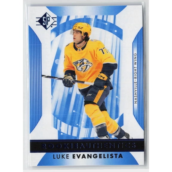 2023-24 Upper Deck SP Rookie Authentics Luke Evangelista Nashville Predators #112 Hockey Card