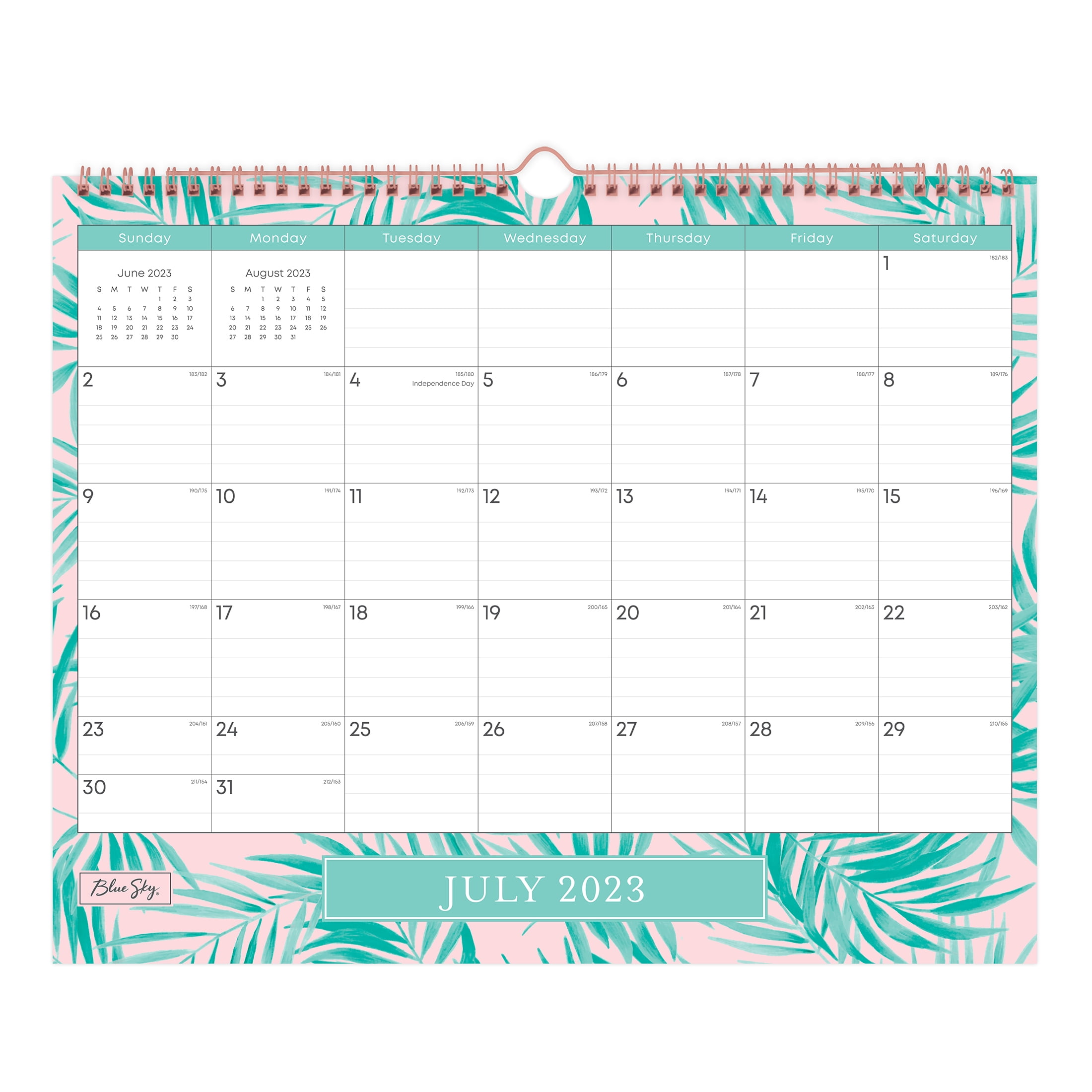 202324 Wall Calendar, 15x12, Blue Sky, Palmilla Pink