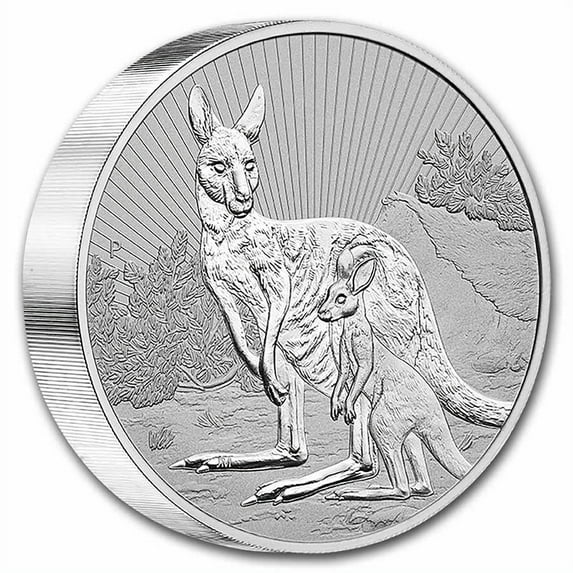 2023 AUS 10 oz Silver Piedfort Kangaroo Mother & Baby Joey BU
