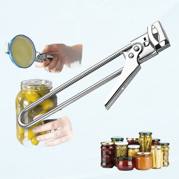 2023 Adjustable Stainless Steel Lid Opener, Easy Twist Jar Opener and Bottle Cap Remover, Ergonomic Design Kitchen Tool, Perfect for Individuals with Weak Hands or Arthritis