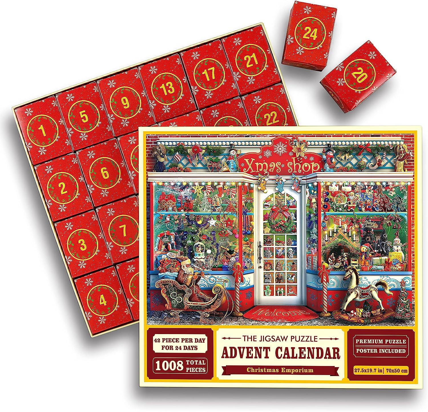 Tosekry Calendario Adviento 2023 Puzzle, 24 Cajas Calendario de Adviento  Árbol de Navidad Decoracion Navidad Adultos, Puzzle Advent Calendar de 1008  Piezas Regalos Para Adultos y Niños(B) : : Juguetes y juegos