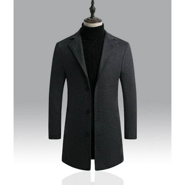 2023 AliExpress foreign trade Men‘s long solid color singlebreasted