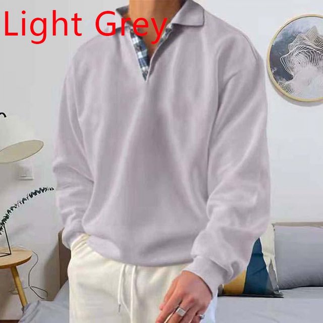 2023 Amazon wish independent station autumn long sleeve Vneck men‘s