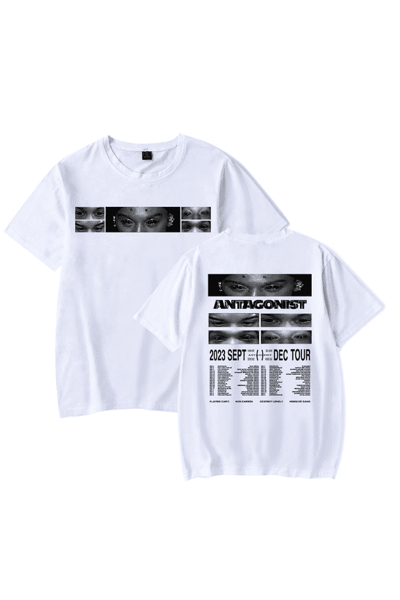 2023 Antagonist Tour Tee Ken Carson Merch T shirt Men Women Rapper Short Sleeve