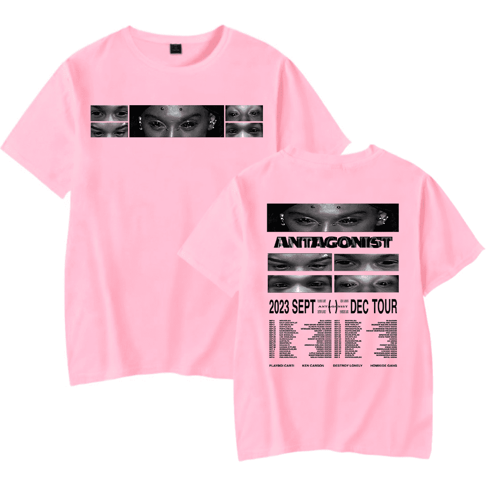 2023 Antagonist Tour Tee Ken Carson Merch T shirt Men Women Rapper Short Sleeve