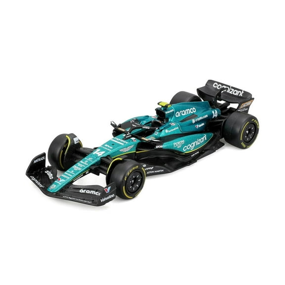 2023 Aston Martin AMR23 Sidekick Race Car, #14 Fernando Alonso - Bburago 01933-ASTON - 1/43 Scale Diecast Model Car