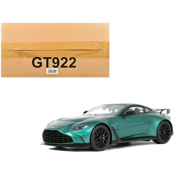 2023 Aston Martin Vantage V12 British Racing Green with Black Hood and Top 1/18 Model Car by GT Spirit