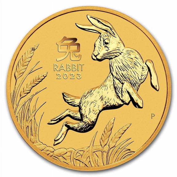 2023 Australia 1 oz Gold Lunar Rabbit BU (Series III)