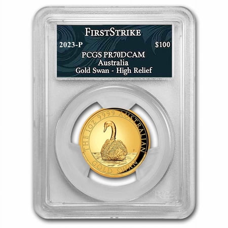 2023 Australia 1 oz Gold Swan PR-70 PCGS (FS, Swan Label)