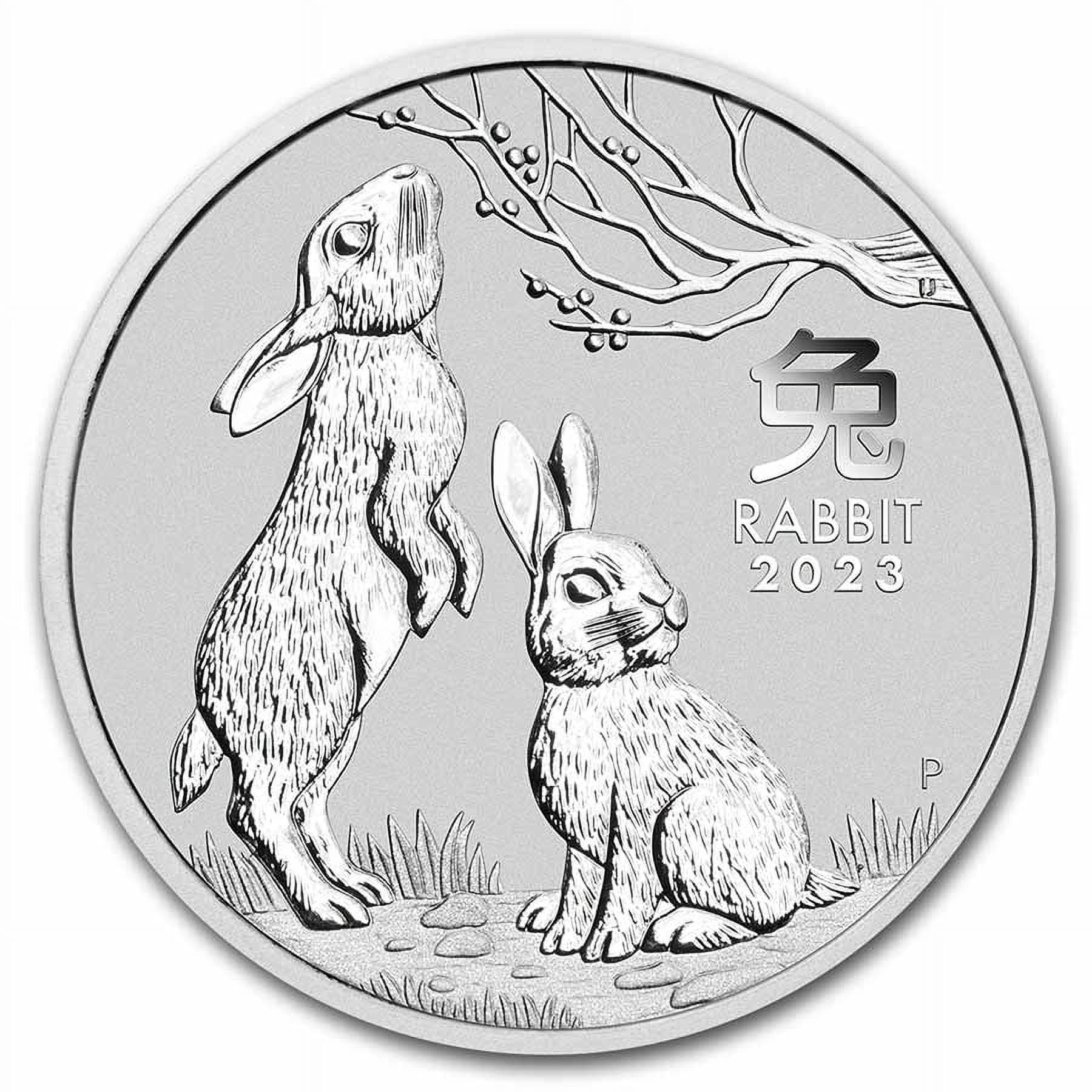 2023 Australia 2 oz Silver Lunar Rabbit BU (Series III)
