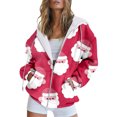2023 Autumn New Christmas Digital Print Zipper With Casual Hoodie Woman