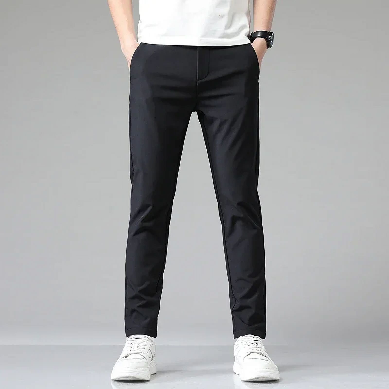 2023 Autumn Pants Mens Stretch Korean Casual Slim Fit Elastic Waist