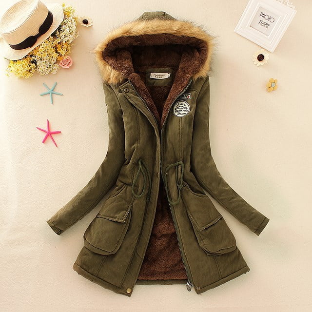 2023 Autumn Winter Women Cotton Jacket Padded Casual Slim Coat Emboridery Hooded Parkas Wadded Warm Overcoat Walmart