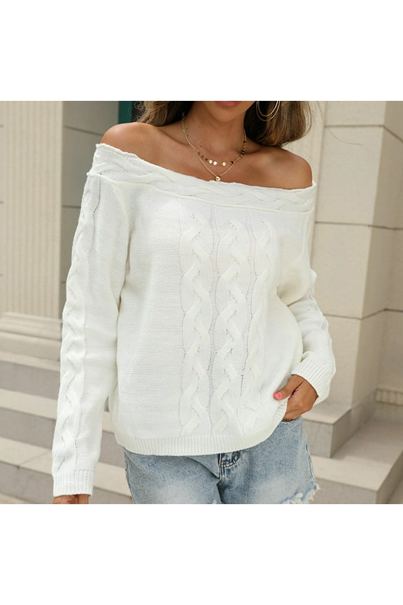 2023 Autumn Winter Women's Sweater Elegant Off Shoulder Knitted Sweater For A Look Men Zip up Sweater Sweater Men Hoodie Zipper Snap Front Cardigan Womens Sweaters Retro Sweatshirts Solid Color