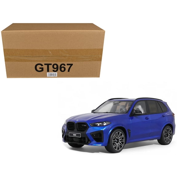 2023 BMW X5 M Competition Blue Metallic with Black Top 1/18 Model Car by GT Spirit