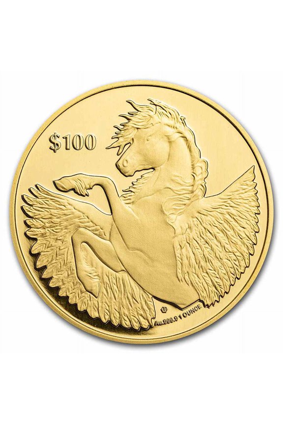 2023 BVI 1 oz Gold Pegasus Reverse Cameo BU