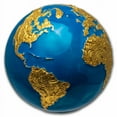 thumbnail image 1 of 2023 Barbados 3 oz Silver Blue Marble: Glow in the Dark Earth II, 1 of 4