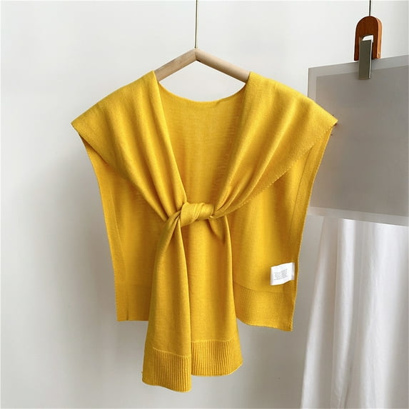 2025 Clearance Sales,Womens Solid Color Knitted Outwear Shawl Spring Fall False Collar Decorative Kangshi Lap Shoulder Fashion Scarf