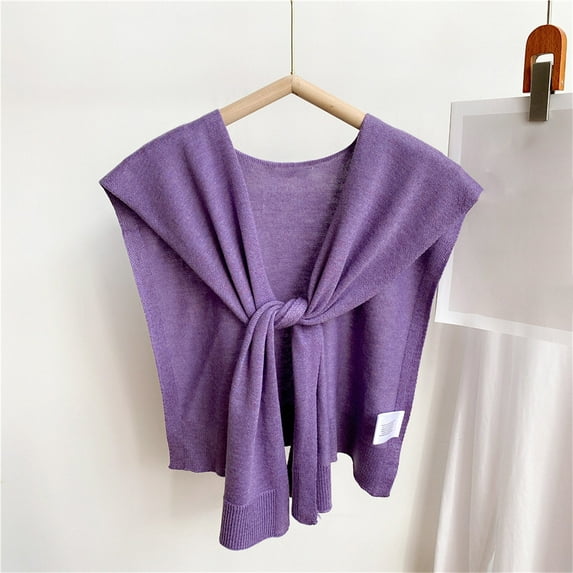 2025 Clearance Sales,Womens Solid Color Knitted Outwear Shawl Spring Fall False Collar Decorative Kangshi Lap Shoulder Fashion Scarf