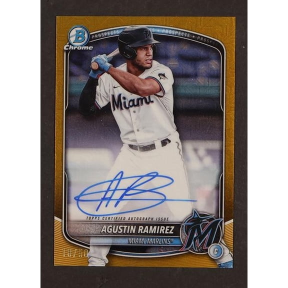 2023 Bowman Chrome BMA-AR Agustin Ramirez Gold Miami Marlins Auto