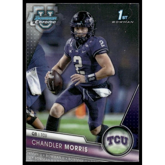 2023 Topps Bowman Chrome University Chandler Morris TCU Horned Frogs #176 1st Bowman Football Card
