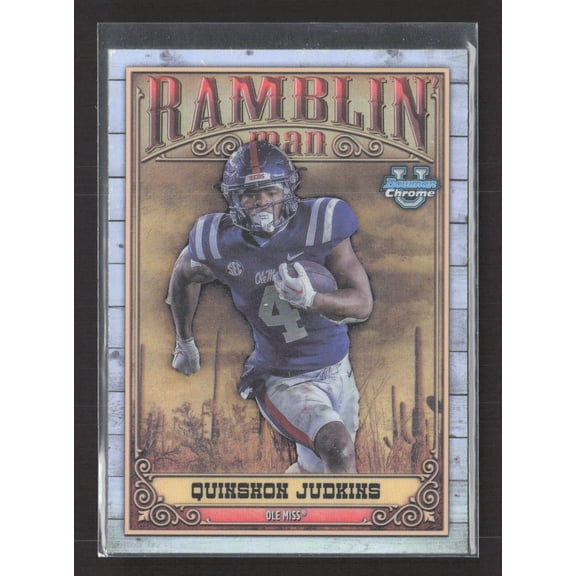 Topps 2023 Bowman Chrome University Ramblin' Man Excellent RM-10 Quinshon Judkins Ole Miss Rebels Football Card