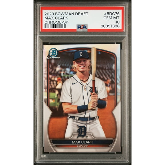 2023 Bowman Draft #BDC76 Max Clark Chrome White Jersey Variation PSA 10