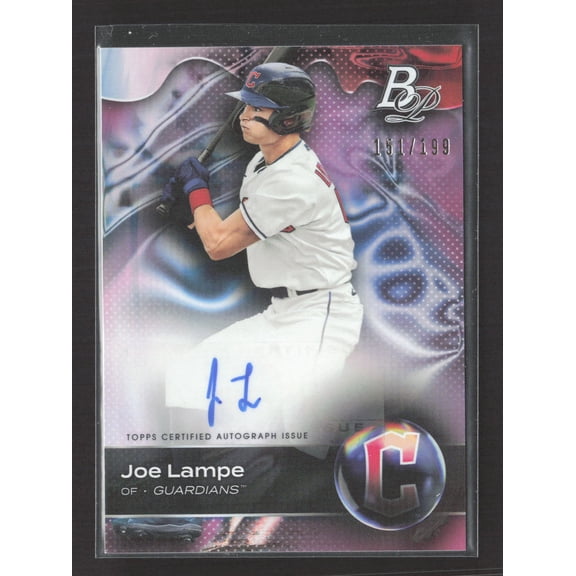 2023 Bowman Platinum Baseball Joe Lampe #TOP-50 Purple /199 Top Prospect Autograph Card