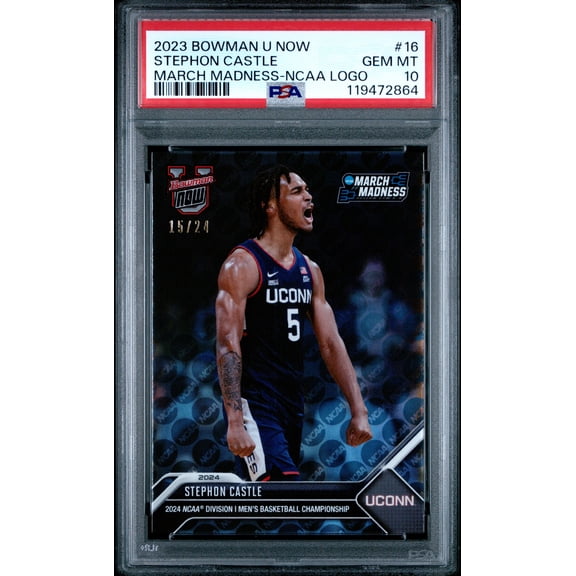 2023 Bowman U Now March Madness Stephon Castle #16 Ncaa Logo /24 Rookie Low Pop PSA 10