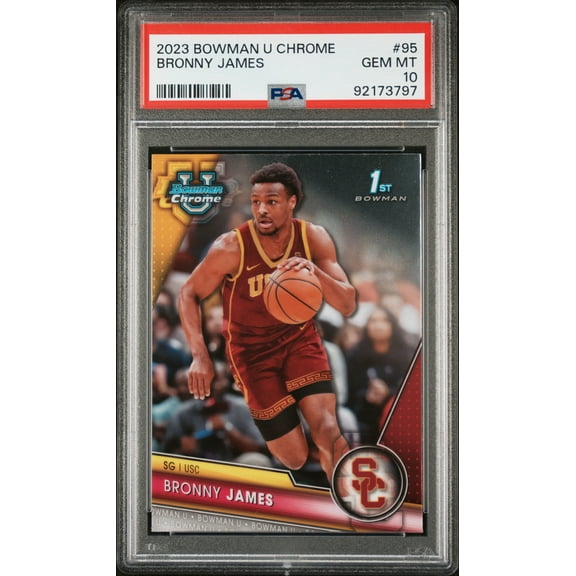 2023 Bowman University Chrome #95 Bronny James PSA 10