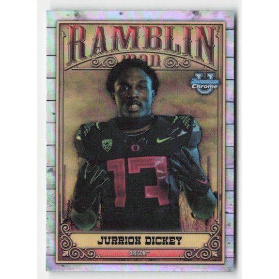 2023 Bowman University Chrome Ramblin' Man RM-14 Jurrion Dickey Oregon Ducks Football Card