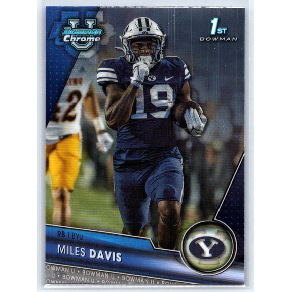2023 Bowman University Chrome Miles Davis BYU Cougars #72 Football Card