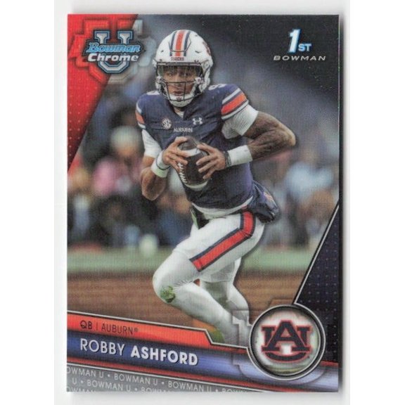 2023 Bowman University Chrome Football Card Robby Ashford #28 Auburn Tigers