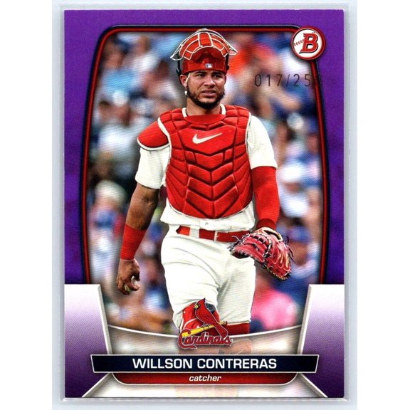 2023 Bowman Purple SN Willson Contreras #100 St. Louis Cardinals Baseball Card Near Mint or Better