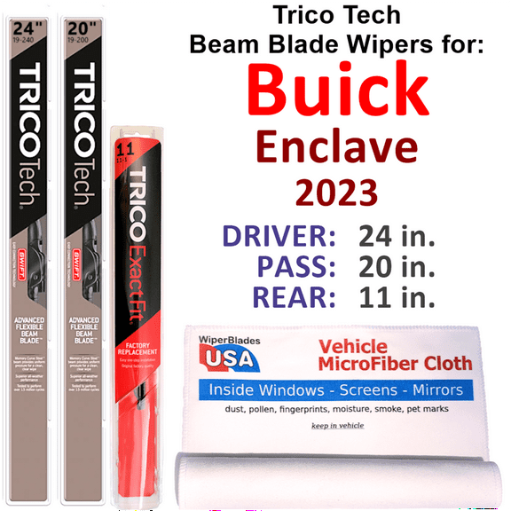 2023 Buick Enclave Beam Blade Wipers (Set of 3) w/Rear Wiper