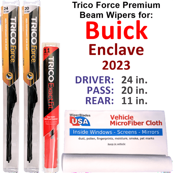 2023 Buick Enclave Performance Beam Wipers (Set of 3) w/Rear Wiper