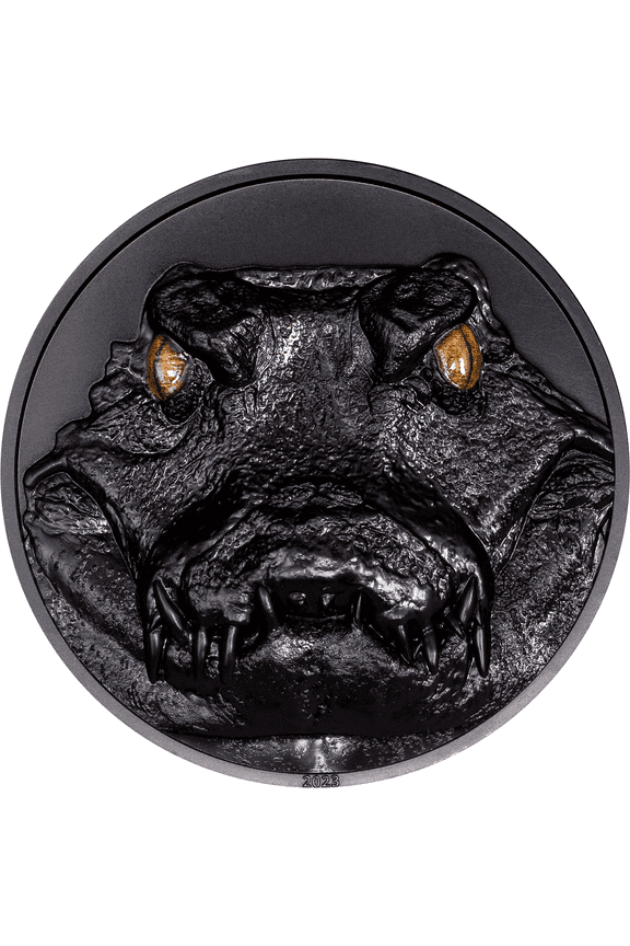 2023 CIT Caiman 2 oz Obsidian Black Ultra High Relief Silver Coin - 30374