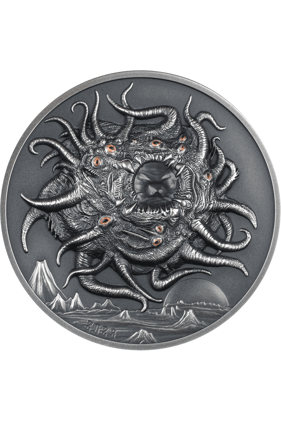 2023 CIT H.P. Lovecraft: Azathoth 3 oz High Relief Antique Silver Coin - 30401
