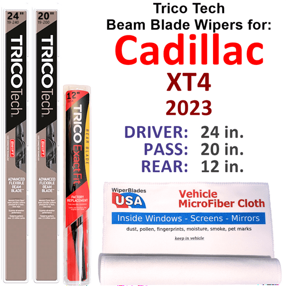 2023 Cadillac XT4 Beam Blade Wipers (Set of 3) w/Rear Wiper