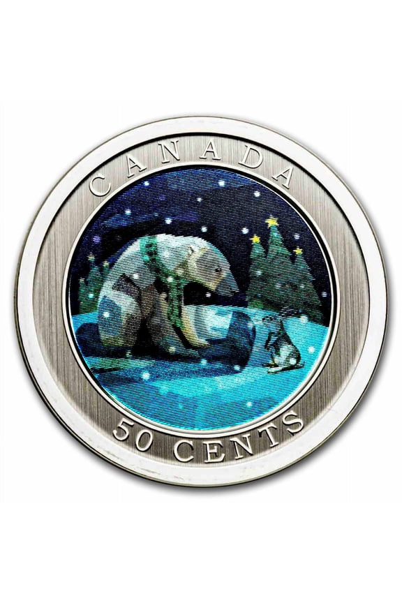 2023 Canada 50-Cent Lenticular Holiday Sledding